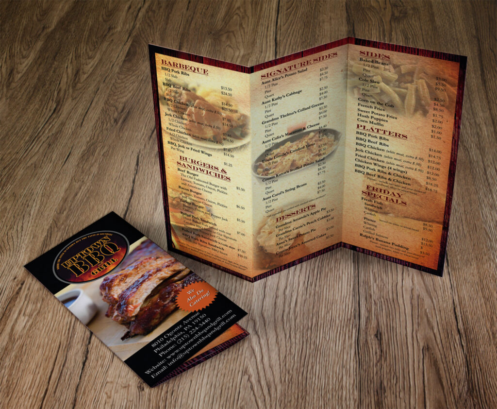 Uptown B.B.Q. Menu Design – Michael Tran